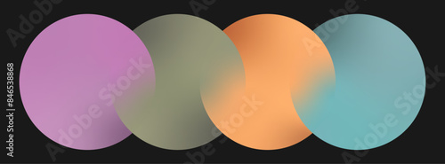 Four merged gradient circles with grain texture, good for logo design, text background