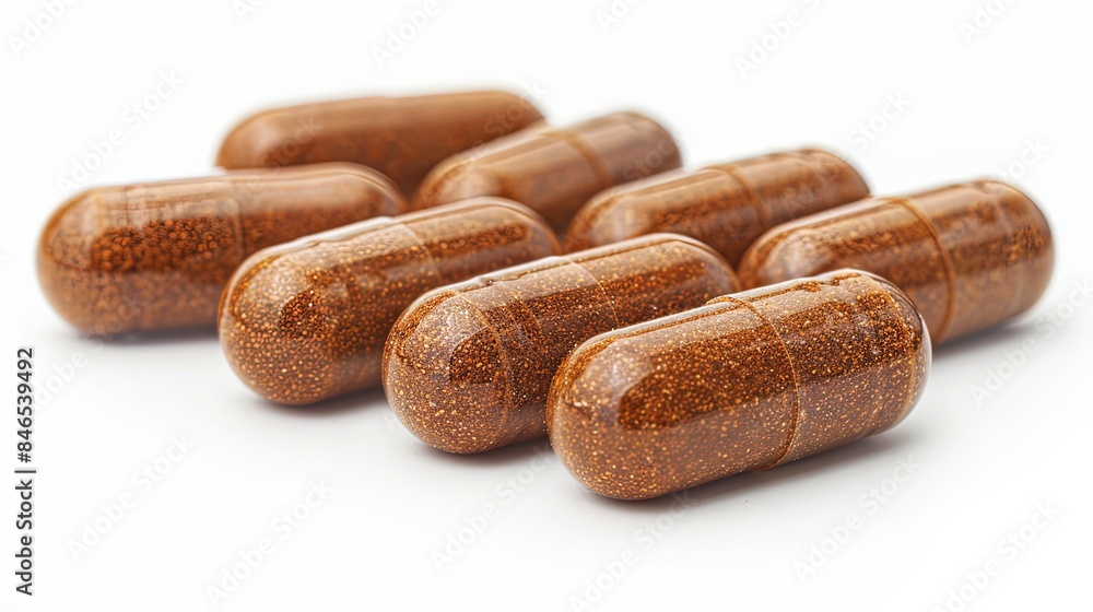 Dietary supplement capsule pill isolated on white background Dietary supplement capsule pill isolated on white background