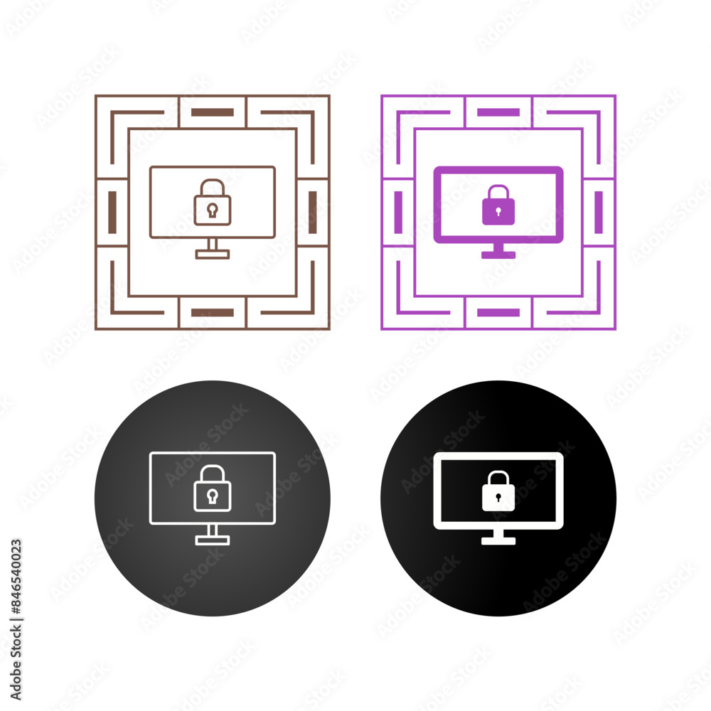 Protected System Vector Icon Protected System Vector Icon