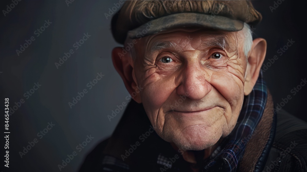 Elderly man Standing and smiling, looking at the camera Elderly man Standing and smiling, looking at the camera