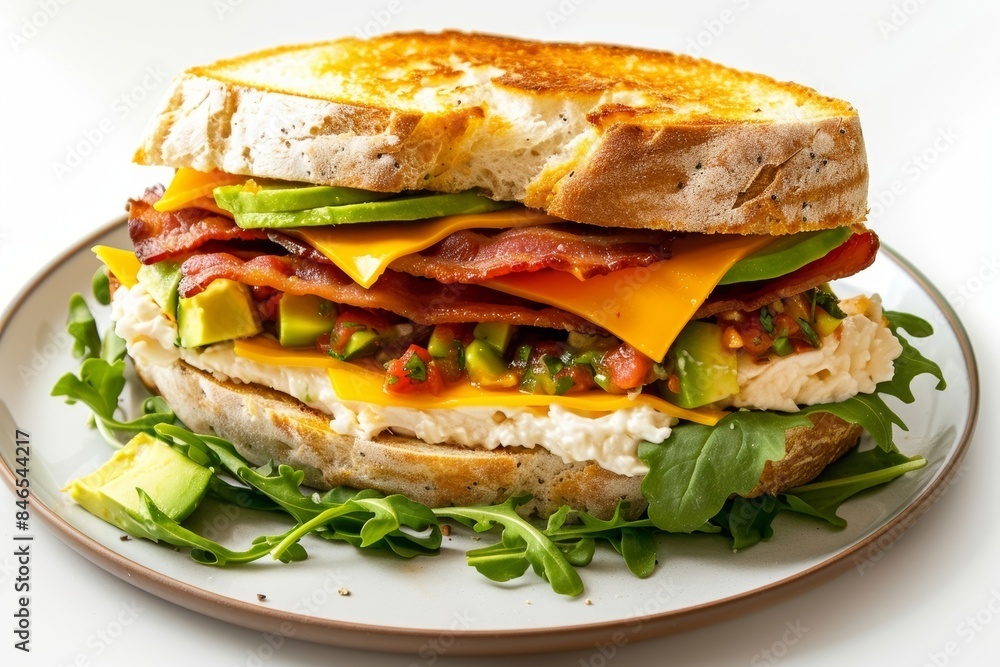 Yummy Bacon, Lettuce, and Salsa Sandwich with Avocado and Fresh Cilantro Yummy Bacon, Lettuce, and Salsa Sandwich with Avocado and Fresh Cilantro