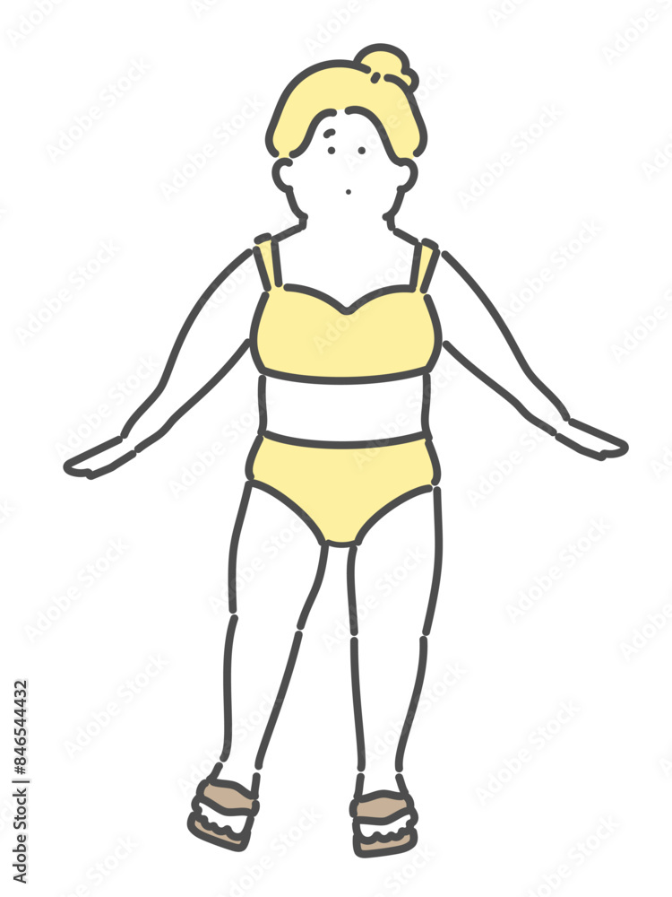Fototapeta premium 水着姿の女性 イラスト