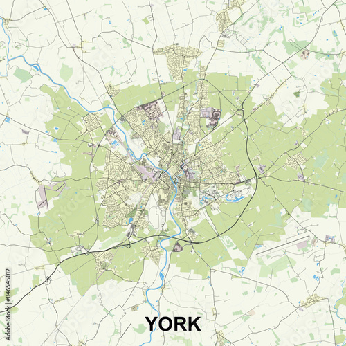 York, United Kingdom map poster art
