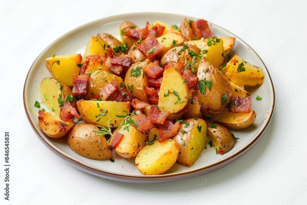 Bacon and Pancetta Potato Bliss with Fresh Thyme Garnish Bacon and Pancetta Potato Bliss with Fresh Thyme Garnish