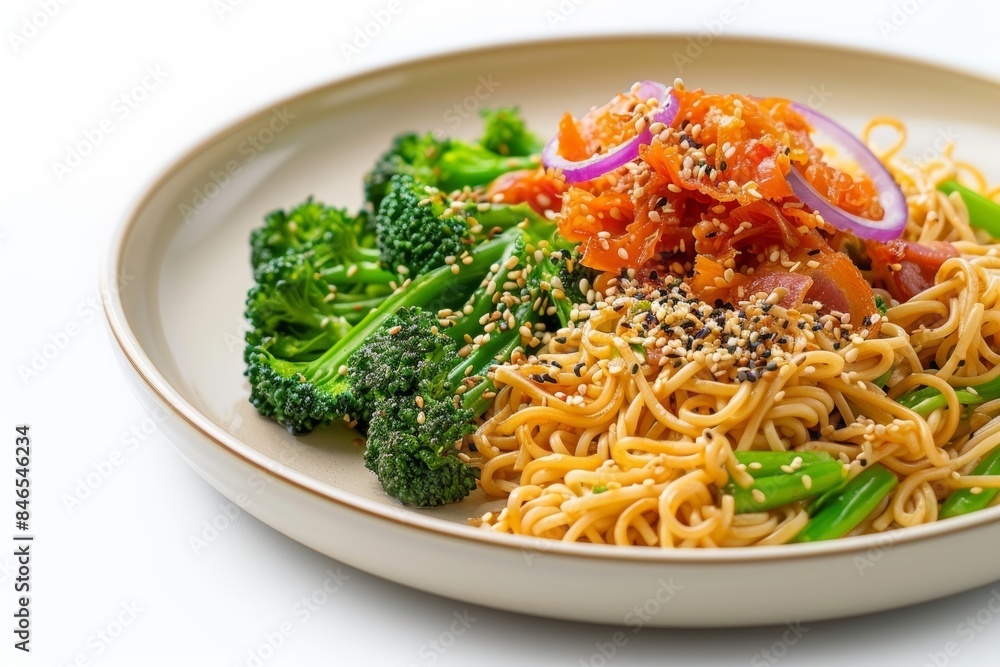 Kimchi and Bacon Noodle Stir-Fry with Savory Broccolini Kimchi and Bacon Noodle Stir-Fry with Savory Broccolini