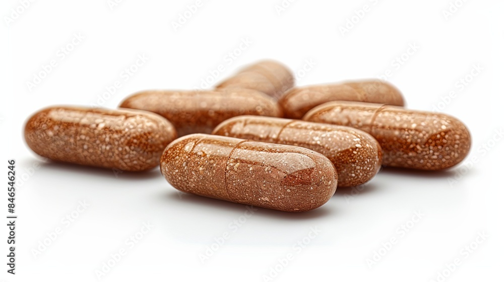 Dietary supplement capsule pill isolated on white background Dietary supplement capsule pill isolated on white background