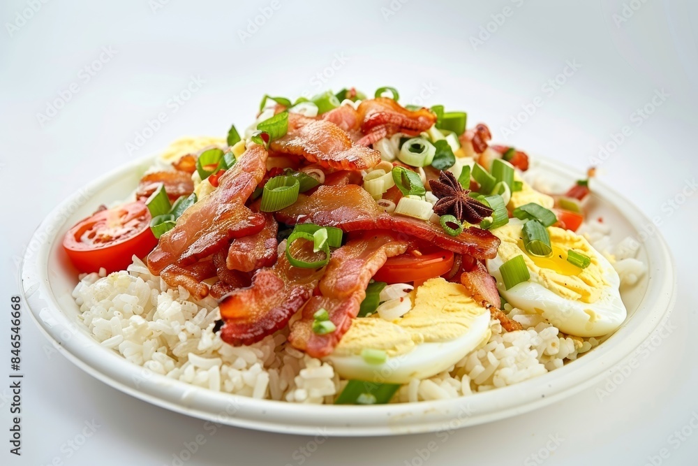 Tasty Bacon and Egg Stir-Fry with Scallions and Succulent Tomatoes Tasty Bacon and Egg Stir-Fry with Scallions and Succulent Tomatoes
