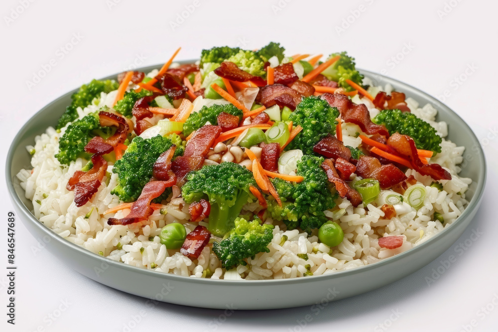 Tasty Bacon and Broccoli Rice Bowl with Savory Soy Sauce Tasty Bacon and Broccoli Rice Bowl with Savory Soy Sauce