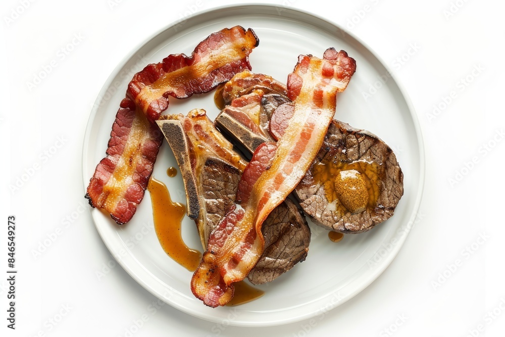 Bacon and Steak Ensemble with Luxurious Caramelized Butter Bacon and Steak Ensemble with Luxurious Caramelized Butter