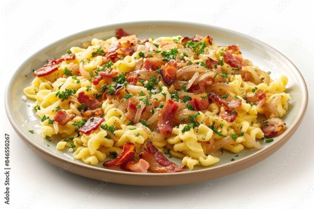Delectable Bacon Onion Spätzle with Golden-Brown Crispy Bacon Delectable Bacon Onion Spätzle with Golden-Brown Crispy Bacon