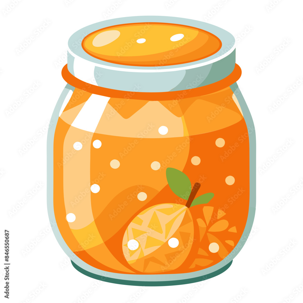 vector illustration of a glass jar with orange jam on a white background, food, sweetness, apricot, canned product, sweet taste, cartoon style, design, drawing, isolate vector illustration of a glass jar with orange jam on a white background, food, sweetness, apricot, canned product, sweet taste, cartoon style, design, drawing, isolate