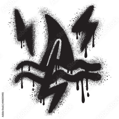 Spray Painted Graffiti shark Sprayed isolated with a white background