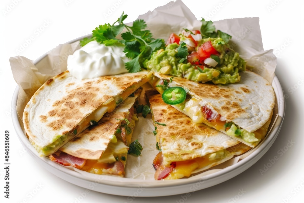Flavorful Bacon Jack and Jalapeno Quesadillas with Tangy Sour Cream