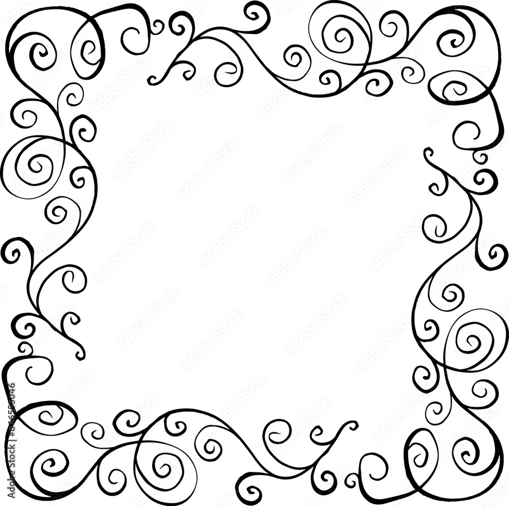Frame of curls. Vector illustration. Decorative element. Frame of curls. Vector illustration. Decorative element.