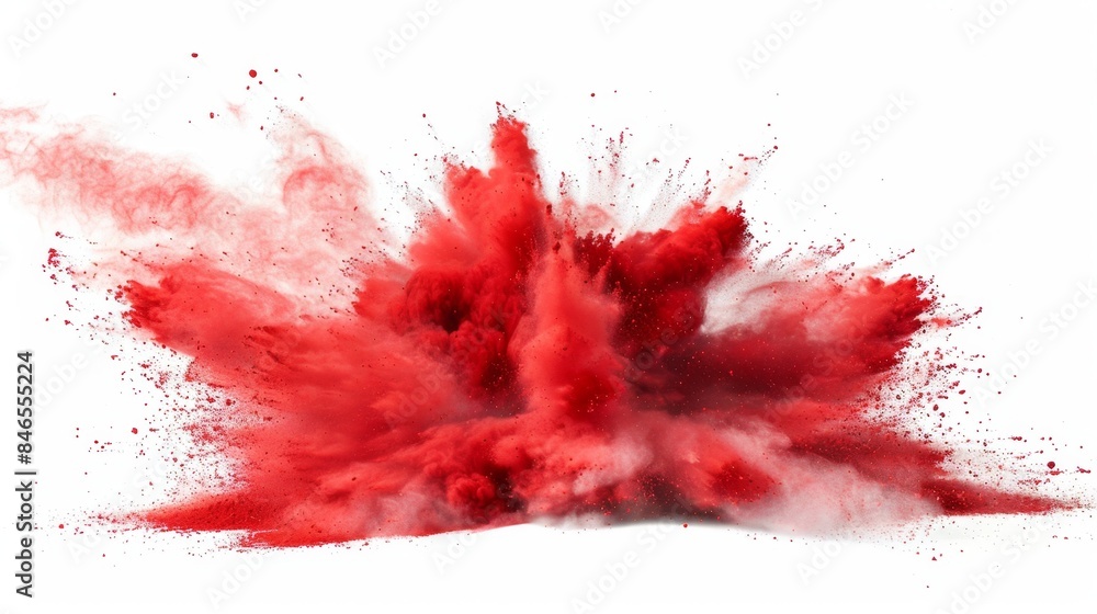 Dynamic Red Powder Explosion - Generative AI Dynamic Red Powder Explosion - Generative AI