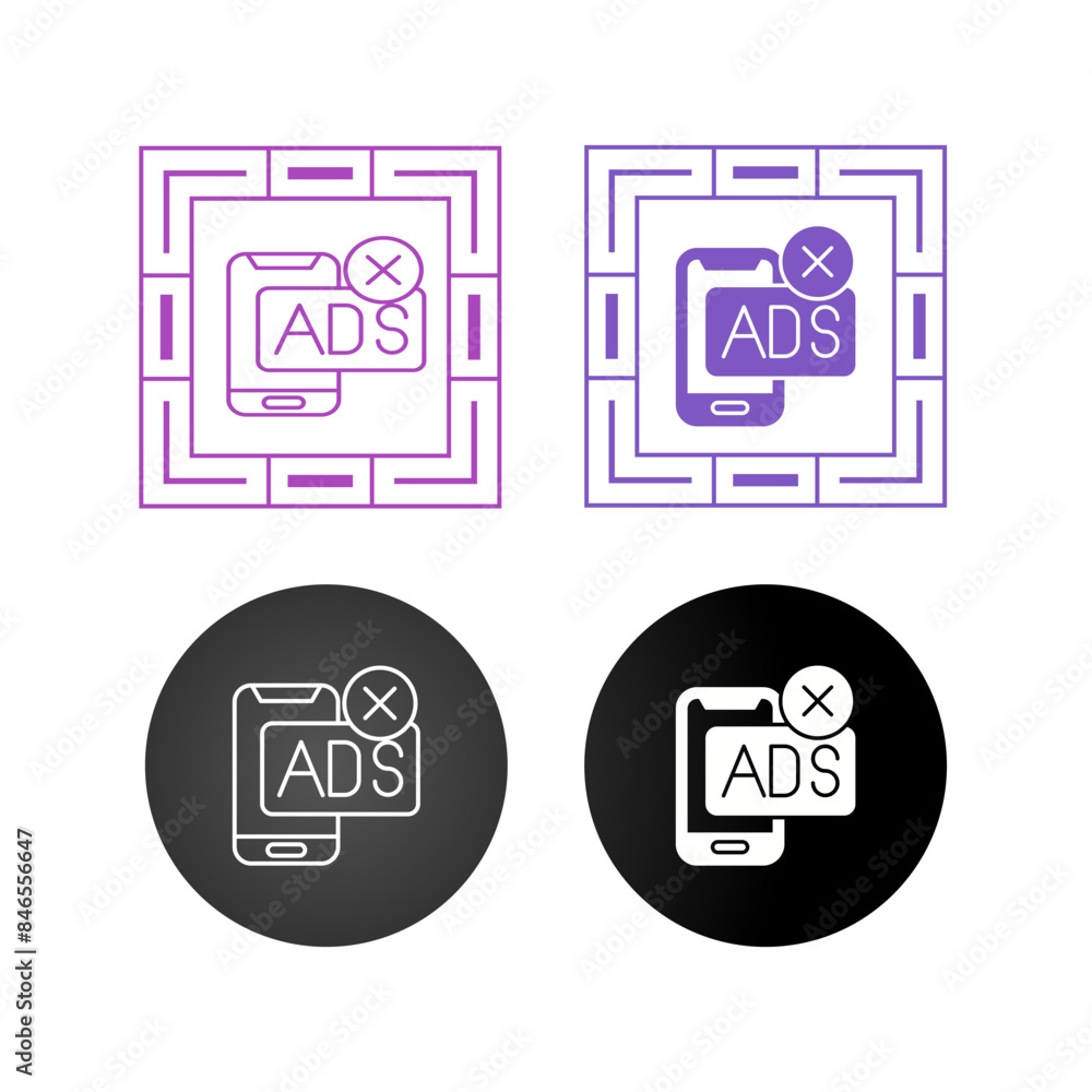 AD Block Vector Icon AD Block Vector Icon