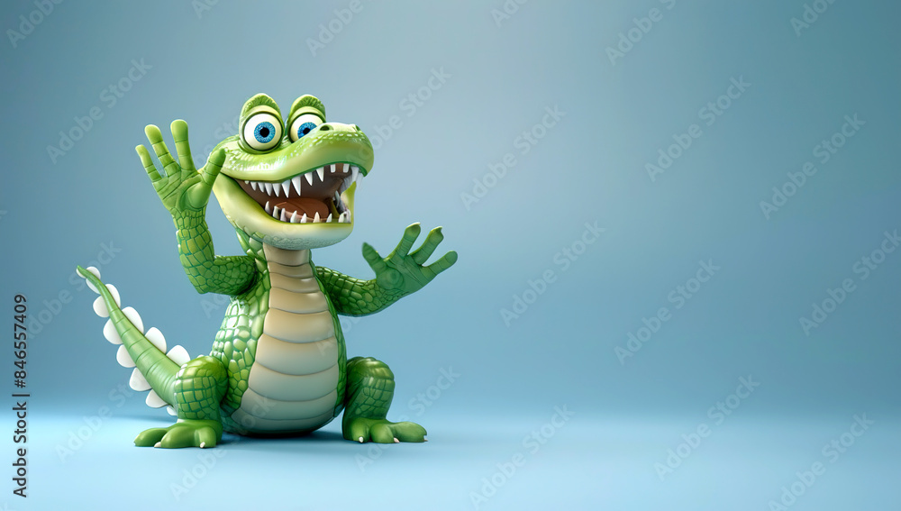 Fototapeta premium funny green crocodile