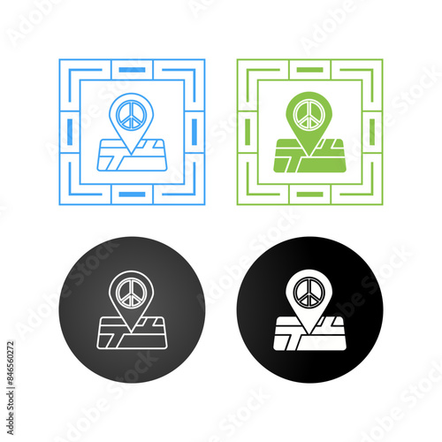 Peace Location Vector Icon