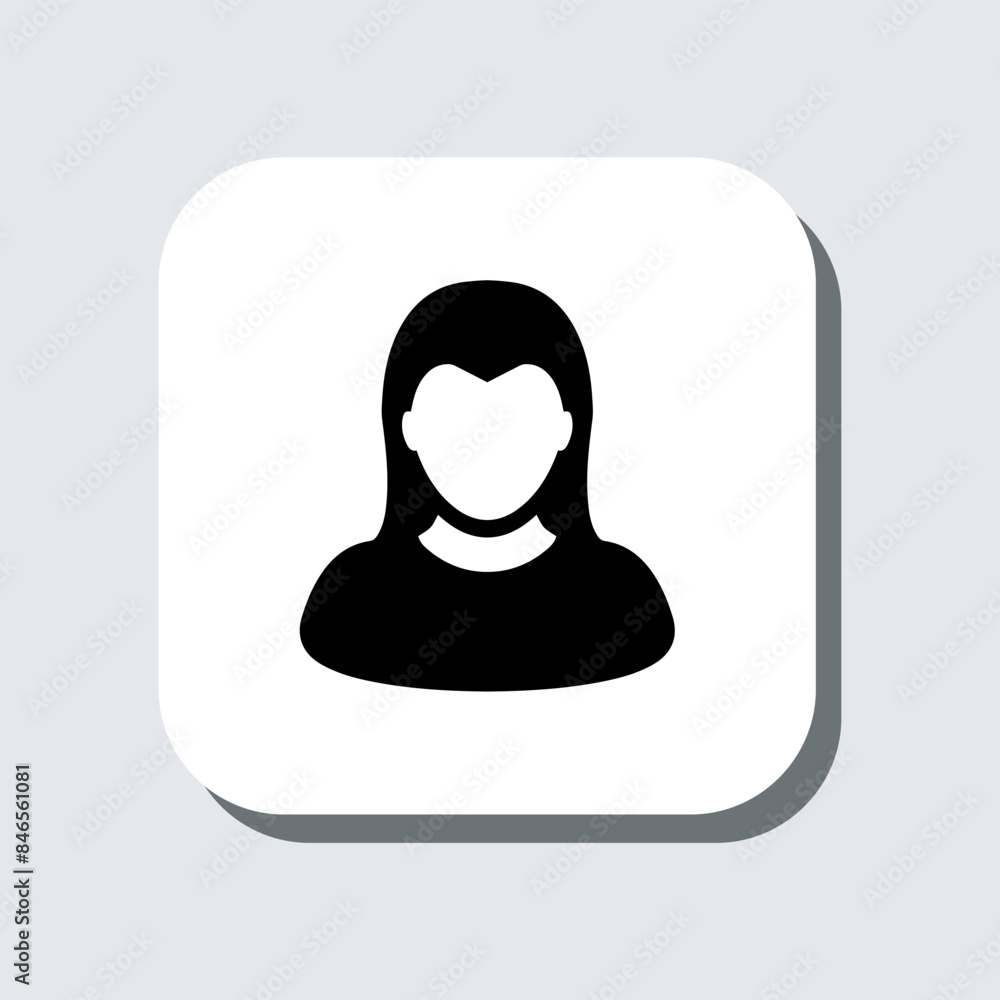 User icon vector. Profile sign symbol in trendy flat style. Profile vector icon illustration in square isolated on gray background User icon vector. Profile sign symbol in trendy flat style. Profile vector icon illustration in square isolated on gray background