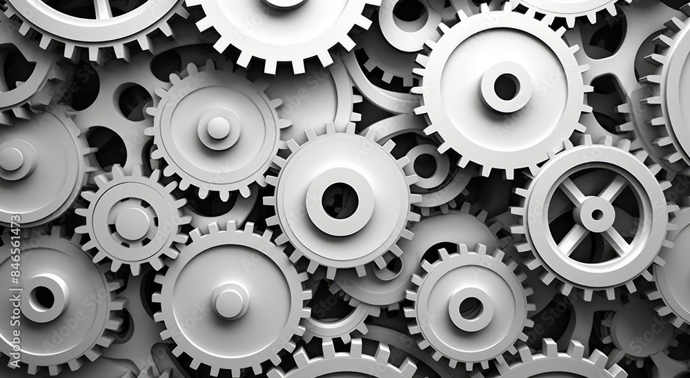 Variety of gears in different shapes, sizes, and colors, arranged on a white background. Variety of gears in different shapes, sizes, and colors, arranged on a white background.
