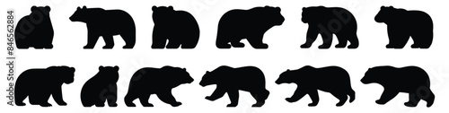 Polar bear silhouette set vector design big pack of illustration and icon