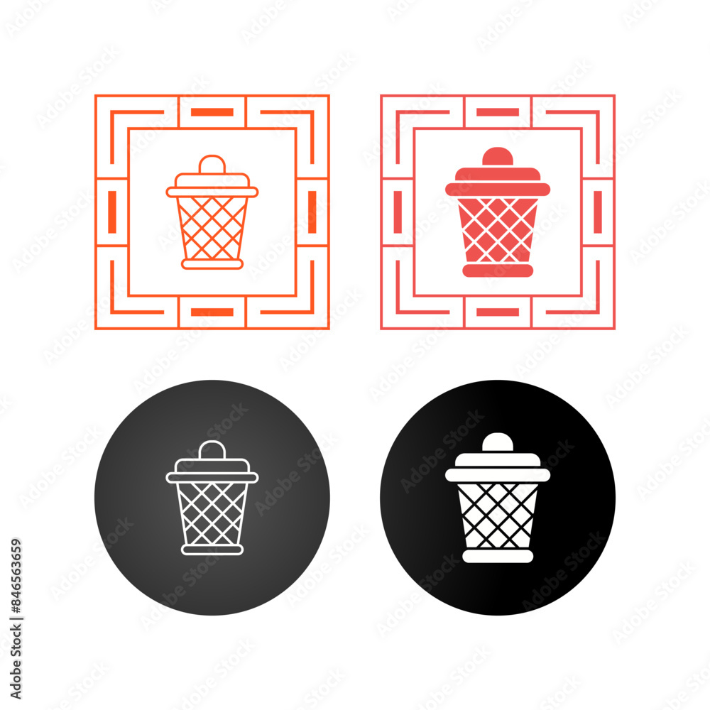 Dustbin Vector Icon Dustbin Vector Icon