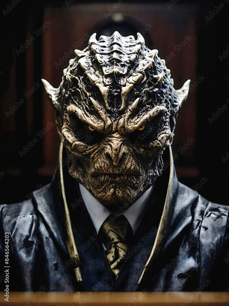 Reptilian shapeshifter Supreme court, Corrupted dishonest judge in court room, lizard people