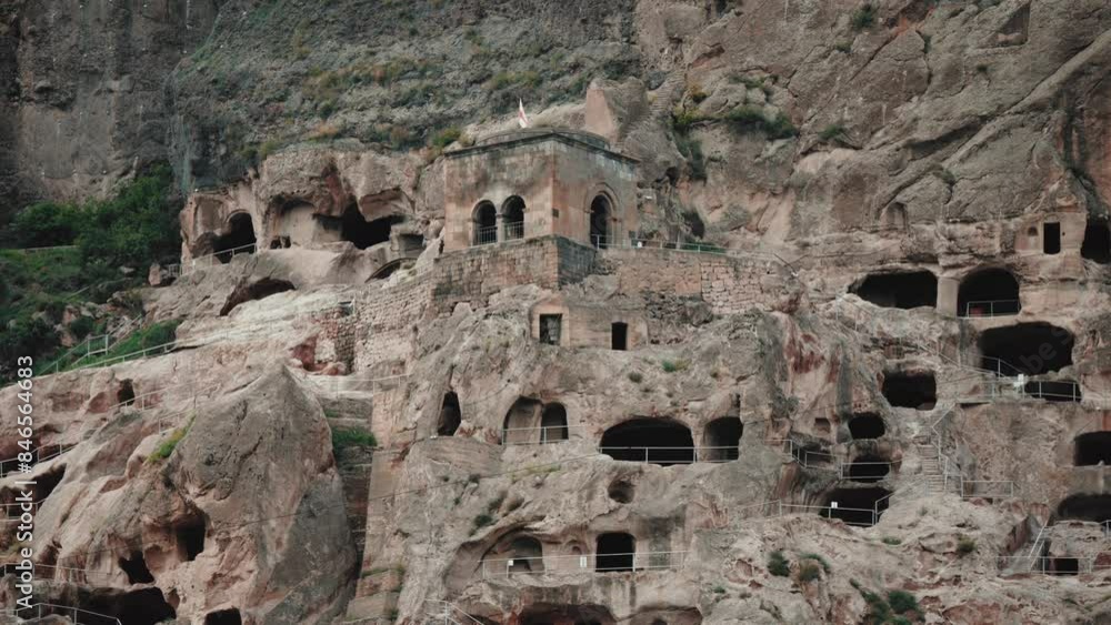 Cave City In Rugged Landscape At Vardzia In Southern Georgia. Cave City In Rugged Landscape At Vardzia In Southern Georgia.
