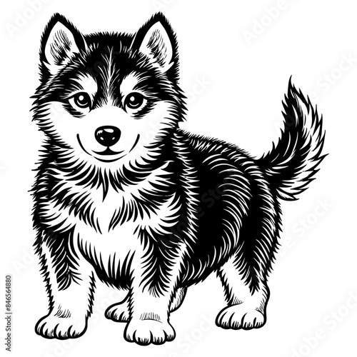 Siberian Husky Silhouettes 