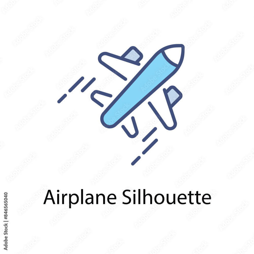 Airplane Silhouette vector icon Airplane Silhouette vector icon