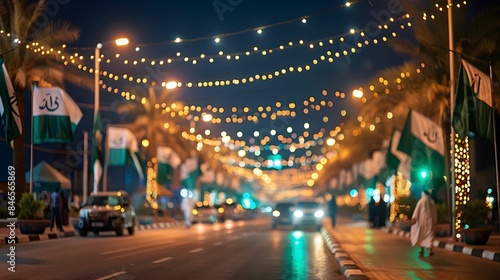 Wallpaper Mural Celebrating Saudi Arabia's National Day with decorative elements and cultural symbols in a festive atmosphere ai image Torontodigital.ca