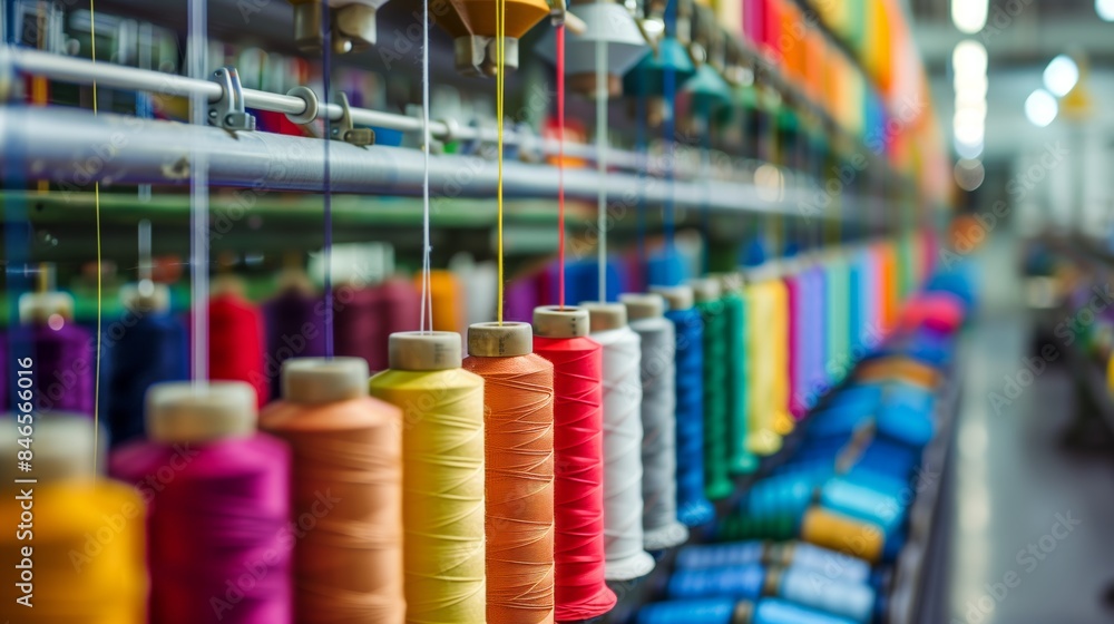 Industrial Fabric Textile Pattern Production with Threads - High-Resolution with Copy Space Industrial Fabric Textile Pattern Production with Threads - High-Resolution with Copy Space