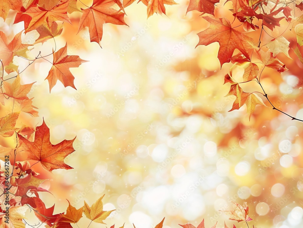 Bright autumn leaves against a soft, sunny background. Perfect fall imagery for seasonal designs and nature-themed projects. Bright autumn leaves against a soft, sunny background. Perfect fall imagery for seasonal designs and nature-themed projects.