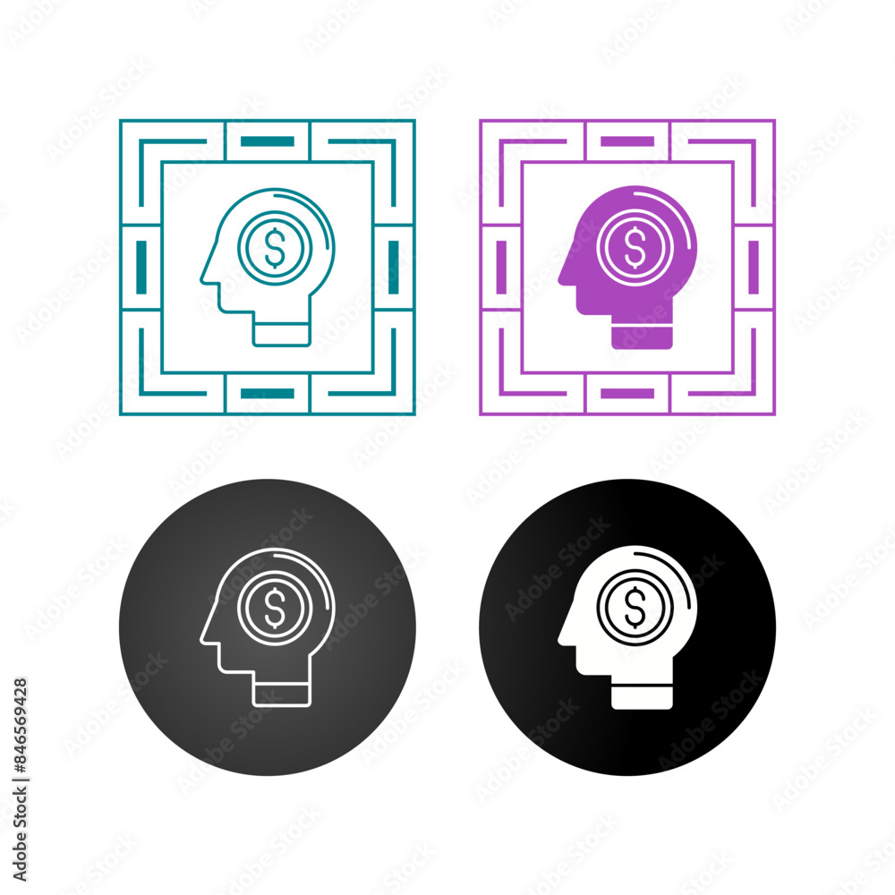 Money Thinking Vector Icon