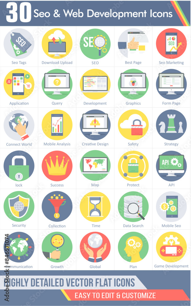 A set of 30 seo and web development icons as seo tags, download upload, seo
A set of 30 seo and web development icons as seo tags, download upload, seo