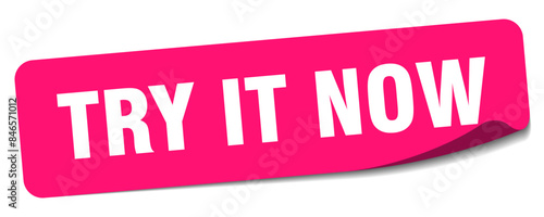 try it now sticker. try it now label