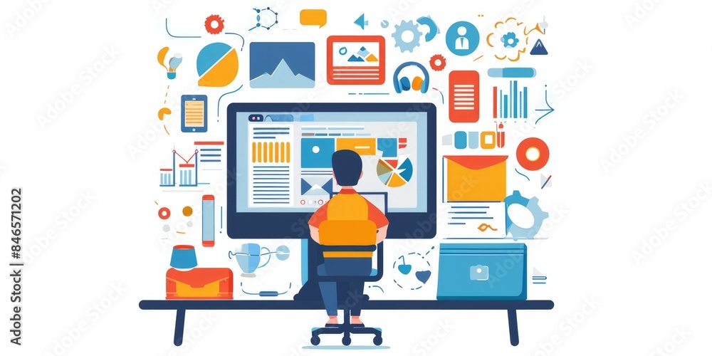 Signifies digital tools, apps, and technology for productivity Signifies digital tools, apps, and technology for productivity