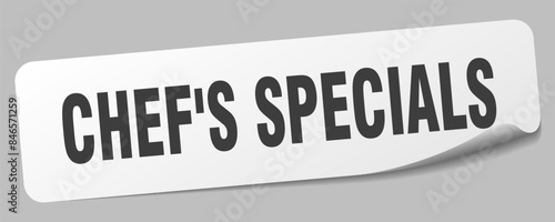 chef's specials sticker. chef's specials label