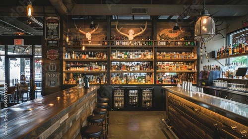 The bar in the back of the gallery serves up drinks with clever westerninspired names such as The Lone Star and Wild Bills Whiskey. © Justlight