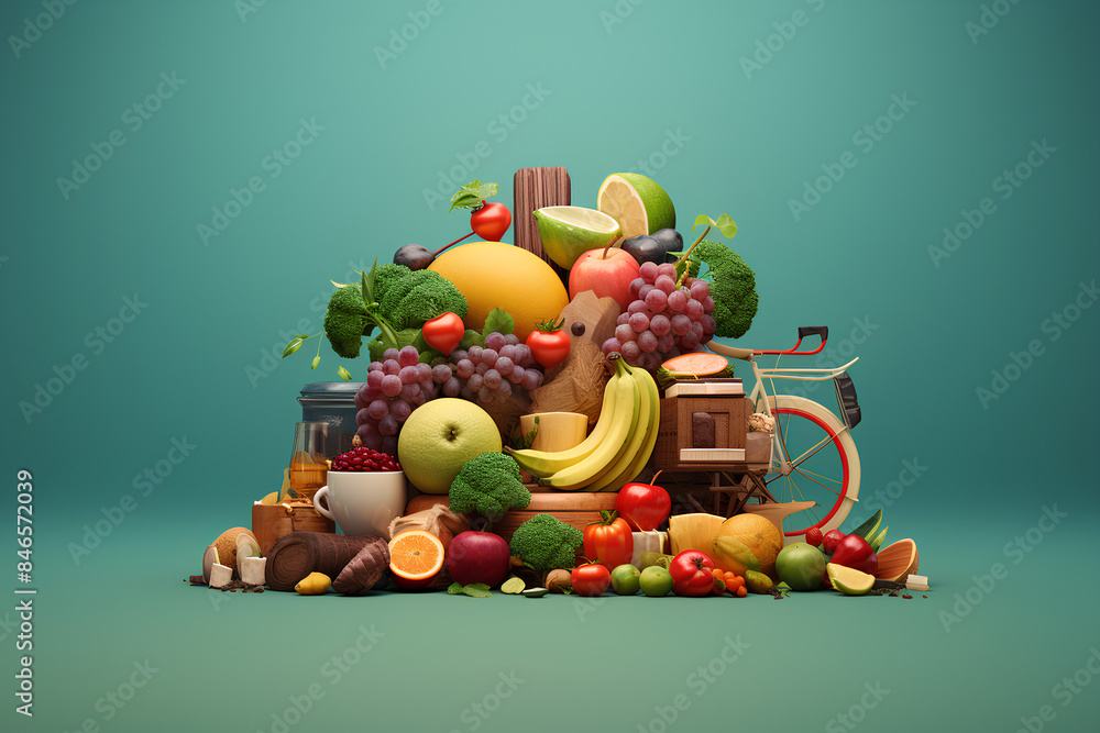 Healthy lifestyle concept. Diet nutrition and fitness Healthy lifestyle concept. Diet nutrition and fitness