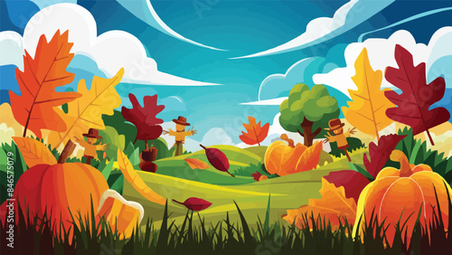 Vector Flat autumn illustration