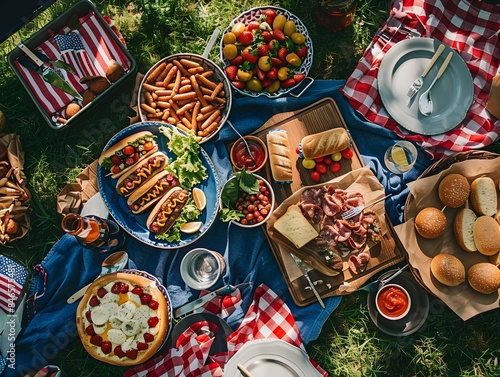 Wallpaper Mural Vibrant Patriotic Picnic with Friends and Family in the Park Torontodigital.ca