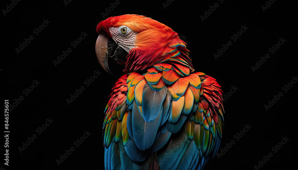 Fototapeta premium red, blue and yellow macaw ara