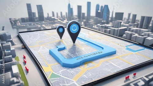 Smart Transport Logistics Digital Map Featuring AI-Enhanced GPS and Delivery Points