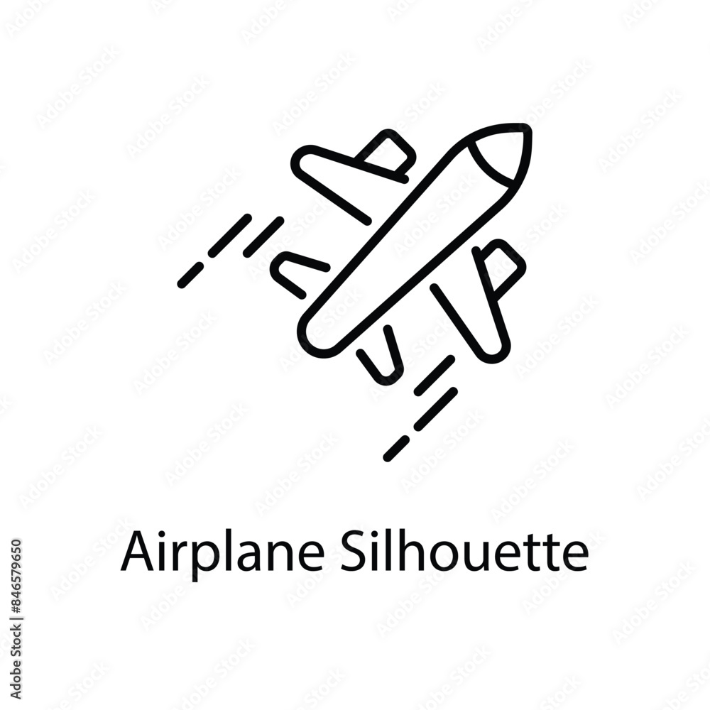 Airplane Silhouette vector icon Airplane Silhouette vector icon