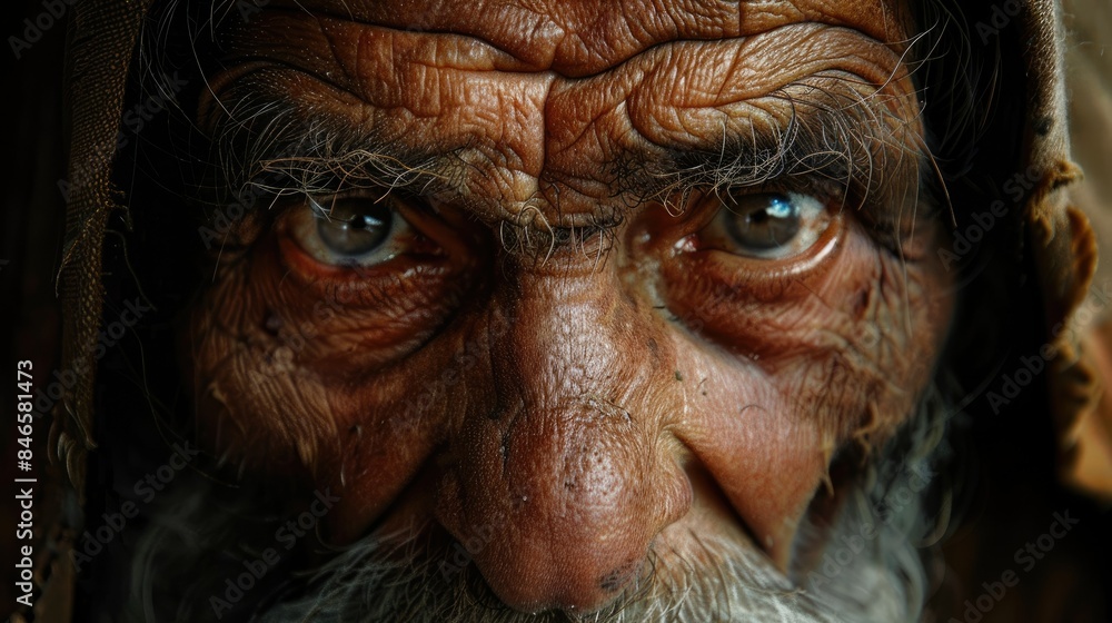 Old man with a weathered face and wise eyes AI generated Old man with a weathered face and wise eyes AI generated