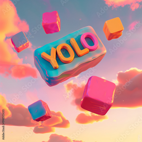 yolo 3d blocks in the sky photo