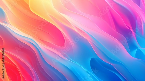 ピンクとブルーの滑らかな波模様の抽象的なデザイン
