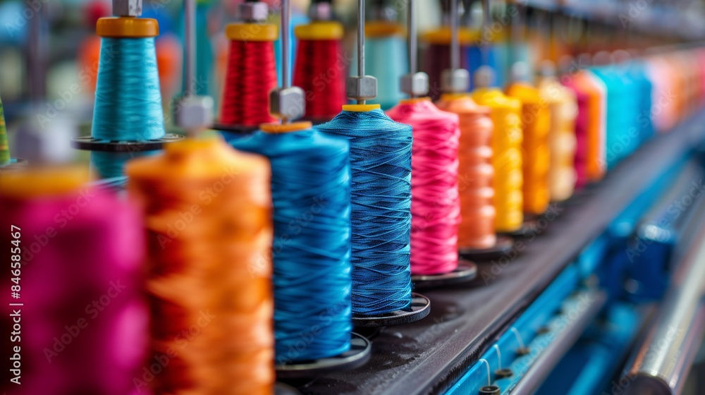 Industrial Fabric Textile Pattern Production with Threads - High-Resolution with Copy Space Industrial Fabric Textile Pattern Production with Threads - High-Resolution with Copy Space