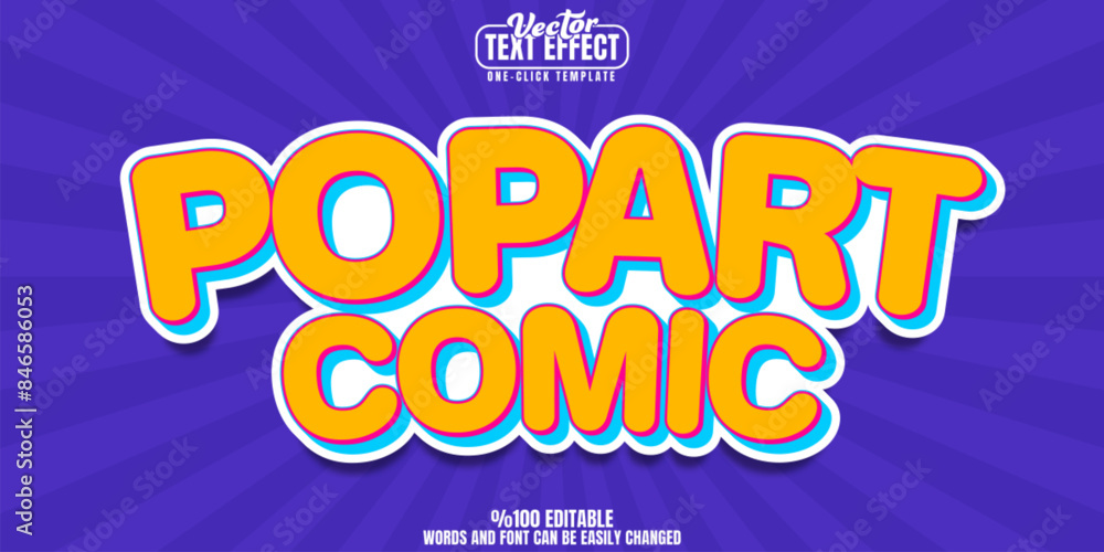 Fototapeta premium Cartoon editable text effect, customizable children and comic 3D font style